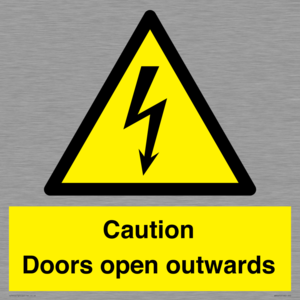 Caution Doors open outwards